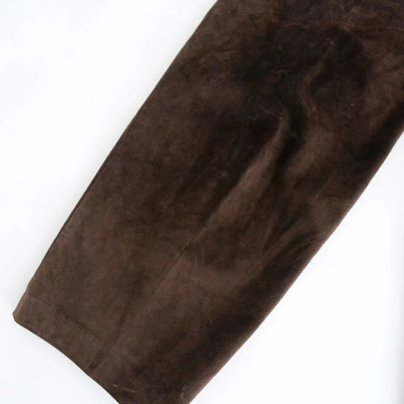Vintage Danier Leather  Brown Suede Straight Leg Pants Size 14 - Picture 5 of 14